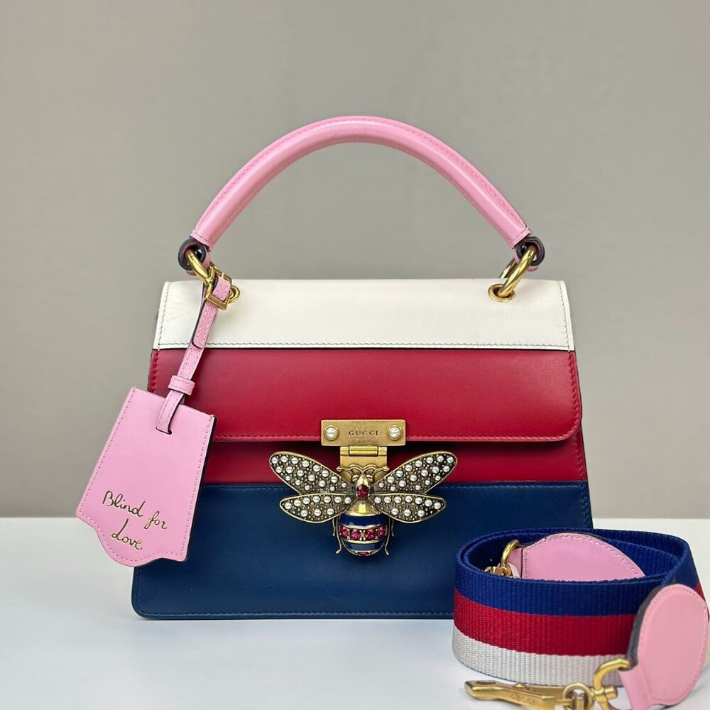 Gucci Tri-Color Queen Bees Shoulder Bag Crossbody